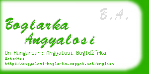boglarka angyalosi business card